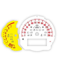 Custom Order: Mini Cooper S Gauge Faces Set - White / Yellow