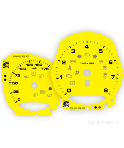 For Porsche 718 Boxster / Cayman 2.0L: Gauge Faces - OPTION - Racing Yellow with Black Numbers