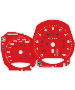 For Porsche 718 Cayman GT4RS: Gauge Faces - OPTIONS - Guards Red
