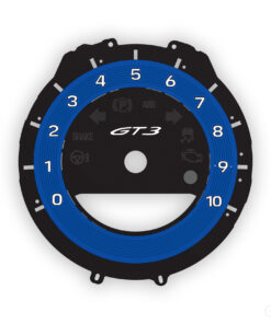 For Porsche 911 (992) GT3: Gauge Face Tachometer – Gentian Blue Solid Accent Ring