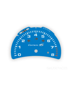 For Porsche 911 996.2 Carrera 4S: Gauge Face Tachometer - Carrera 4S Logo - Mexico Blue
