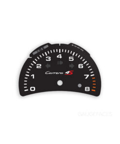 For Porsche 911 996.2 Carrera 4S: Gauge Face Tachometer  - Carrera 4S Logo - Black