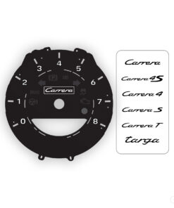 For Porsche 911 (992): Gauge Face Tachometer – LOGO OPTIONS – Black