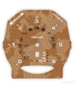 For Porsche 958 Cayenne / 970 Panamera Diesel: Gauge Face Tachometer - Topographical Map - Brown