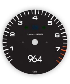 For Porsche 993 / 964 / 965 Gauge Face Tachometer - 964 Logotype - Black