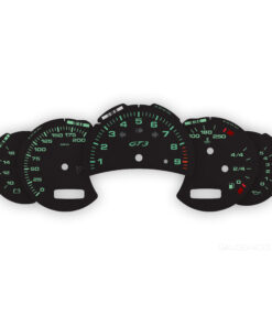 For Porsche 911 996 GT3: Gauge Faces Set – OPTIONS - 9000 RPM – Black with Green Numbers