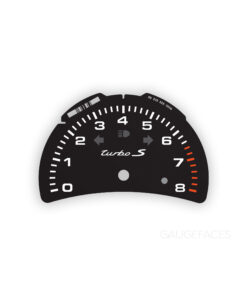 For Porsche 911 996 Turbo S: Gauge Face Tachometer - Black