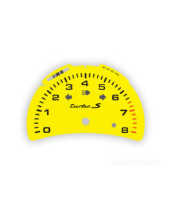 For Porsche 911 996 Turbo S: Gauge Face Tachometer - Racing Yellow