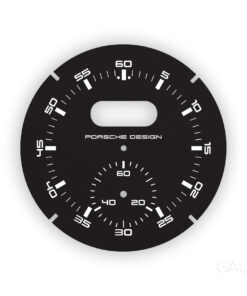 For Porsche Dashboard Clock: Sport Chrono Gauge Face - Porsche Design Subsecond Chronograph - Black