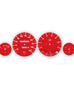 BMW E30:  Gauge Faces- 140 MPH/240KMH - 7000 RPM - OPTIONS – Red