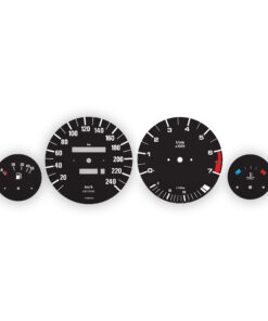BMW Gauge Faces E30 - 140 MPH/240KMH - 7000 RPM - OPTIONS – Black