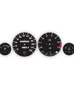 BMW E30 M-Logo: Gauge Faces – 325i / 325is – 140MPH/ 240KMH – 7000 RPM - OPTIONS – Black