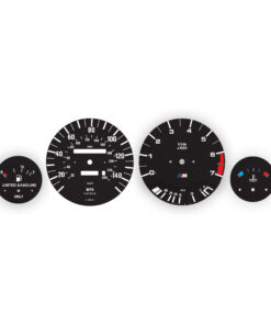 BMW E30 M-Logo: Gauge Faces – 318i / 318is – 140 MPH/240 KMH - 7000 RPM – OPTIONS – Black