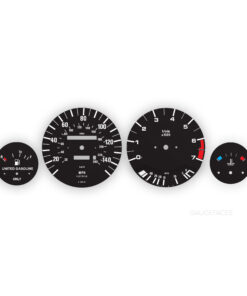 BMW Gauge Faces E30 -  325i / 325is - 140MPH/ 240KMH - 7000 RPM – Black