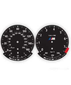 BMW M-Logo: Gauge Faces E70/E71 – 160 mph / 260 kmh – 7500 RPM - OPTIONS – Black
