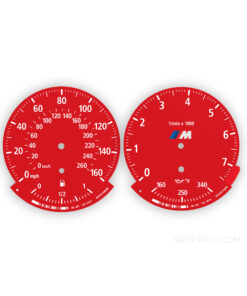 BMW M-Logo: Gauge Faces E70/E71 – 160 mph / 260 kmh – 7500 RPM - OPTIONS – Red