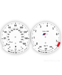 BMW M-Logo: Gauge Faces E70/E71 – 160 mph / 260 kmh – 7500 RPM - OPTIONS – White