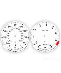 BMW Gauge Faces E70/E71  – 160 mph / 260 kmh - 7500 RPM - OPTIONS – White