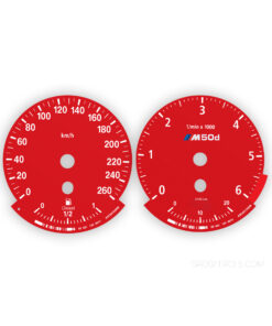 BMW M-Logo: Gauge Faces – E70/E71/M50d - DIESEL - 160 MPH/ 260 KMH -  6000 RPM - OPTIONS – Red