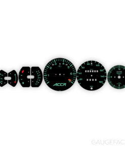 Custom Order: Porsche 1989 911G Gauge Faces Set - Custom Desing - Black / Retro Green