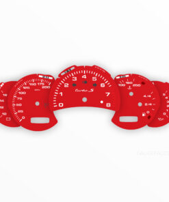For Porsche 911 996 Turbo / Turbo S: Gauge Faces Set - OPTIONS - Guards Red