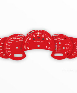 Custom Order: Porsche 911 996 Turbo S Gauge Faces Set - Guards Red