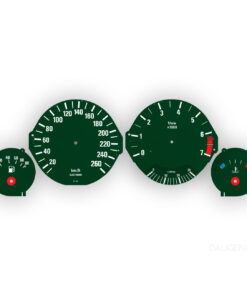 1989-1995 BMW E34 Custom Gauge Face - 260 KMH - 7000 RPM - Dark Green