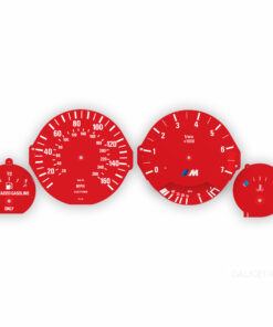 BMW E34 M-Logo: Gauge Faces - 160MPH/260KMH - 7000 RPM - OPTIONS - Red