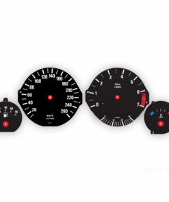 BMW E32: Gauge Faces - 160MPH/260KMH - 7000 RPM - OPTIONS - Black