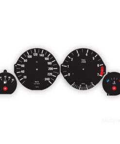 BMW E34: Gauge Faces - 140MPH/240KMH - 7000 RPM - OPTIONS -  Black