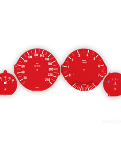 BMW E34: Gauge Faces - 140MPH/240KMH - 7000 RPM - OPTIONS -  Red