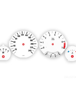 BMW E34: Gauge Faces - 140MPH/240KMH - 7000 RPM - OPTIONS -  White