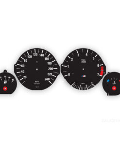 BMW E34 M-Logo: Gauge Faces - 140MPH/240KMH- 7000 RPM - OPTIONS -  Black