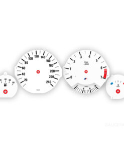 BMW E34 M-Logo: Gauge Faces - 140MPH/240KMH- 7000 RPM - OPTIONS - White