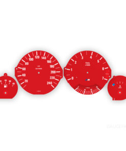 BMW E34 M-Logo: Gauge Faces - 140MPH/240KMH- 7000 RPM - OPTIONS -  Red
