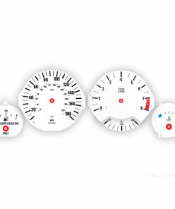 BMW E34: Gauge Faces – 160MPH/280KMH – 8000 RPM – OPTIONS – White