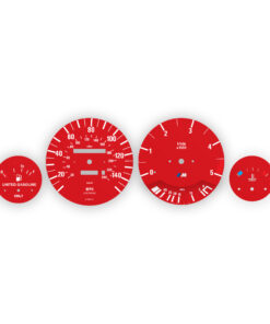 BMW E30 M-Logo: Gauge Faces – 325e – 140 mph/240 kmh – 5000 RPM – Red