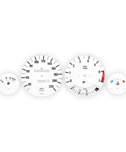 BMW E30 M-Logo: Gauge Faces – 140 MPH/240 KMH - 7000 RPM  – Options – White