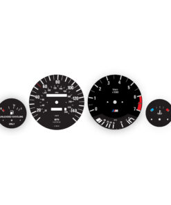 BMW E30 M-Logo: Gauge Faces  - 325i/325is – 140 mph/240 kmh - 7000 RPM - OPTIONS – Black (Sport Edition)