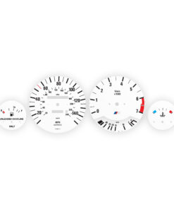 BMW E30 M-Logo: Gauge Faces - 325i/325is – 140 mph/240 kmh - 7000 RPM – OPTIONS - White (Sport Edition)
