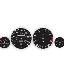 BMW E30 M-Logo: Gauge Faces – 325e – 140 mph/240 kmh – 5000 RPM – Black