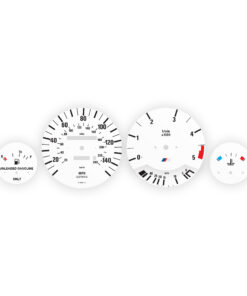 BMW E30 M-Logo: Gauge Faces – 325e – 140 mph/240 kmh – 5000 RPM – White