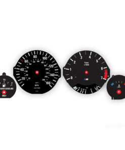 BMW E34 M-Logo: Gauge Faces - 160MPH/260KMH - 7000 RPM - OPTIONS - Black