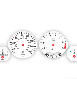 BMW E34 M-Logo: Gauge Faces - 160MPH/260KMH - 7000 RPM - OPTIONS - White