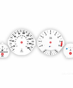 BMW E34 M-Logo: Gauge Faces - 180MPH/280KMH - 8000 RPM - OPTIONS - White