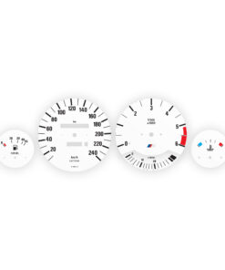 BMW E30 M-Logo: Gauge Faces - DIESEL - 240 kmh – 6000 RPM – White