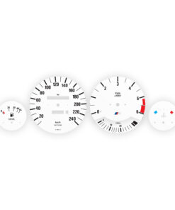 BMW E30 M-Logo: Gauge Faces - DIESEL - 240 kmh – 6000 RPM – White