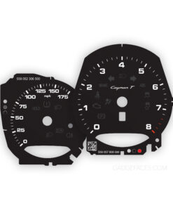 For Porsche 718 Cayman T 2.0: Gauge Faces - OPTION - Black