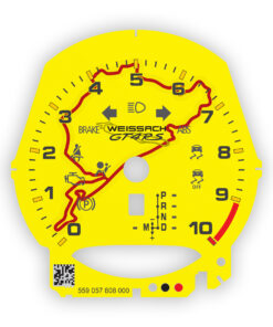For Porsche 718 Cayman GT4 RS Gauge Face Tachometer - Weissach Logo - Nurburgring Edition - PDK - Racing Yellow