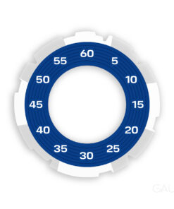 For Porsche 992 Sport Chrono Clock Dial Gauge Face - Neptune Blue Solid Accent Ring with White Numbers